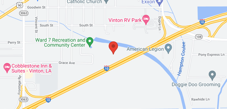 map of Oak Lane Vinton LA 70668